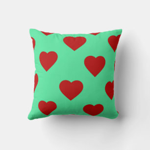 Red Elegant Cute Cozy Modern Romantic Chic Heart Throw Pillow