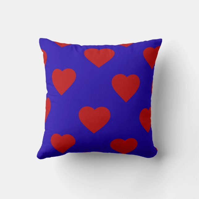 Red Elegant Cute Cozy Modern Romantic Chic Heart Throw Pillow (Back)