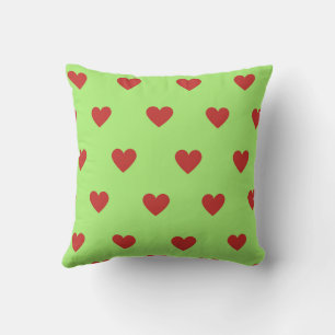 Red Elegant Cute Cozy Modern Romantic Chic Heart Throw Pillow