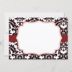 Red Elegant Damask Customizable Invitation