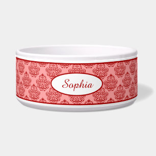 Red Elegant Damask Pattern With Custom Name