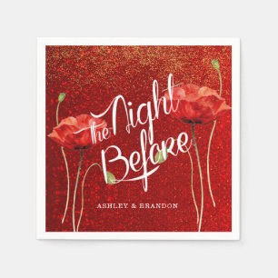 Red Elegant Glitter The Night Before Napkins