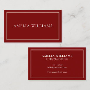 Red Elegant Minimalist Professional Business Card