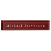 Red Elegant Modern Desk Nameplate
