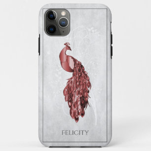 Red Elegant Peacock Case-Mate iPhone Case