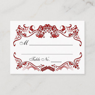 Red Elegant Valentine Table Seating Cards