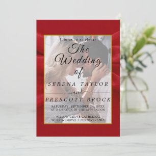 Red Elegant Vellum Wedding Invitation