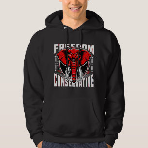 Red Elephant   Faith Family Freedom Conservative Hoodie