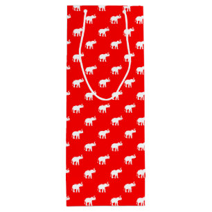 Red Elephant Girly illustration Wine Gift Bag