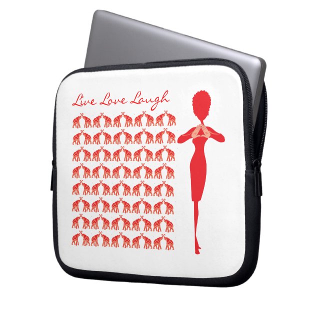 Red Elephant Laptop Sleeve (Front Left)