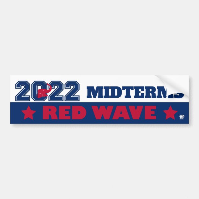 Red Elephant Red Wave 2022 Midterms Bumper Sticker (Front)