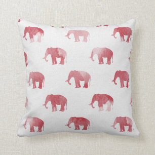 Red Elephant Throw Pillow (Large Print)