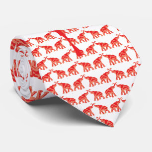 Red Elephant Tie