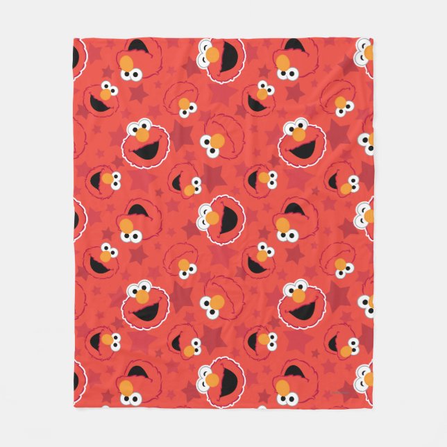 Red Elmo Faces Pattern Fleece Blanket (Front)