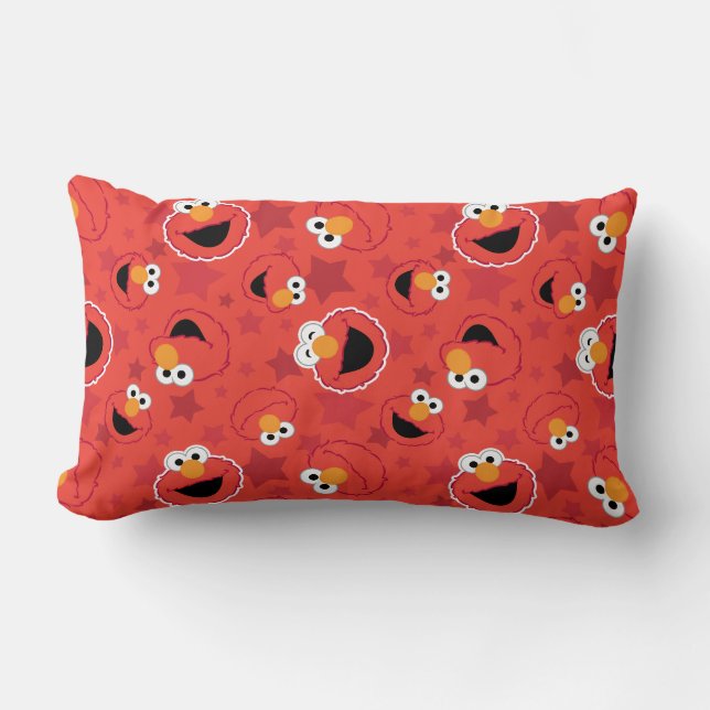 Red Elmo Faces Pattern Lumbar Pillow (Front)