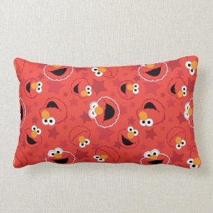 Red Elmo Faces Pattern Lumbar Pillow