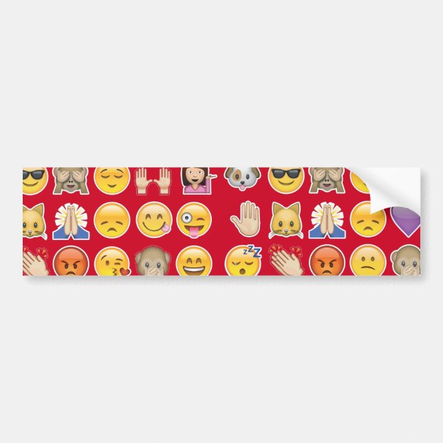 red emoji bumper sticker (Front)
