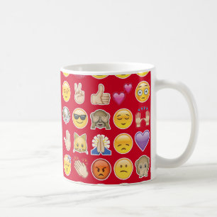 red emoji coffee mug