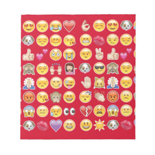 red emoji notepad