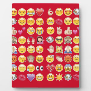 red emoji plaque