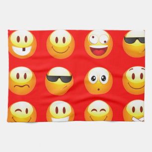 red emojis kitchen towel