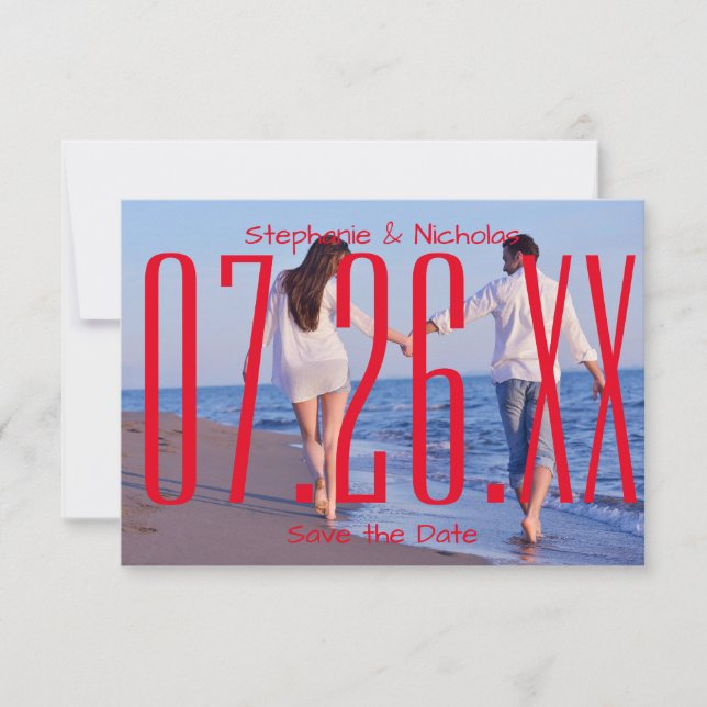Red Empire Date & Photo-3x5Wedding Save the Date (Front)