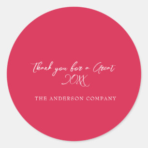 Red Employee Appreciation Event Classic Round Sticker
