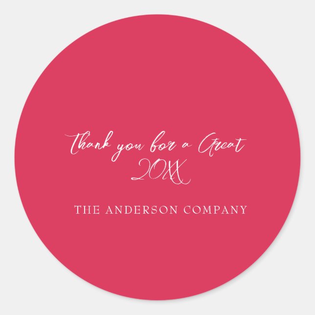 Red Employee Appreciation Event  Classic Round Sticker (Front)