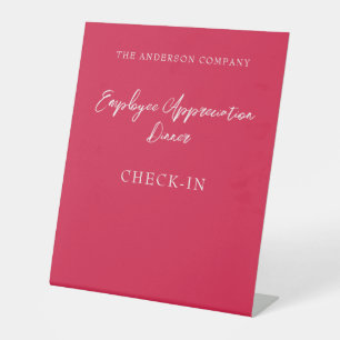 Red Employee Appreciation Event Pedestal Sign