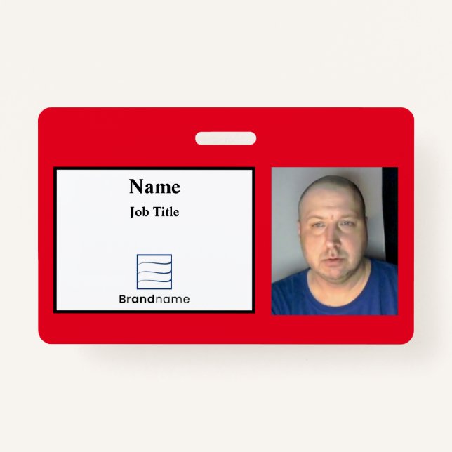Red Employee ID Badge (Front)