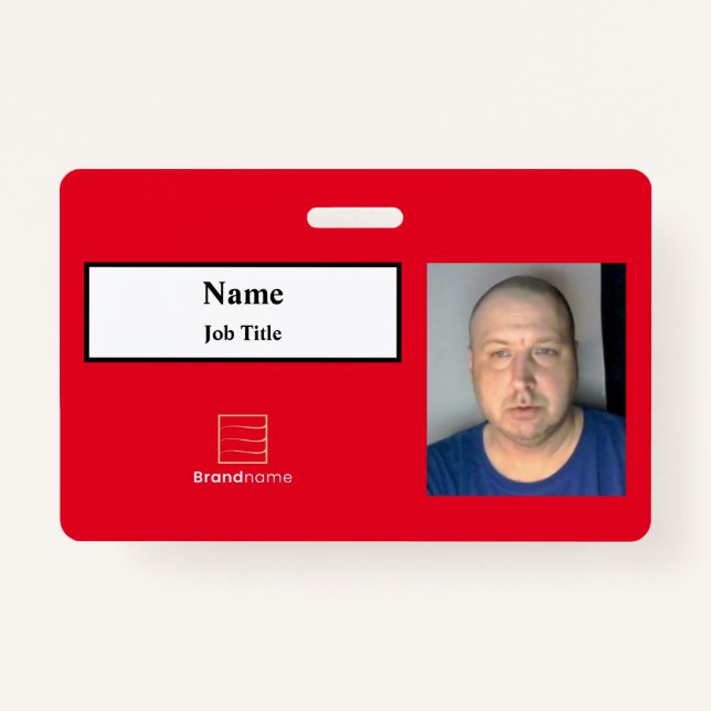Red Employee ID Badge (Front)