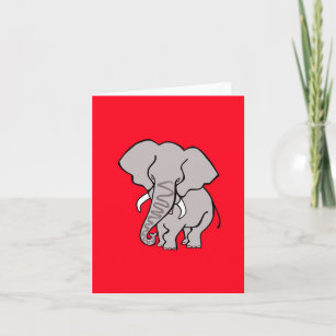 Red endangered ELEPHANT - Notecard