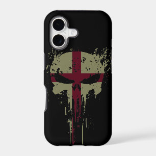 Red England Grunge skull
