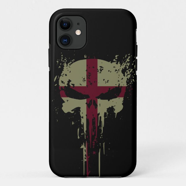 Red England Grunge skull  Case-Mate iPhone Case (Back)