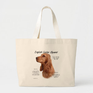 Red English Cocker Spaniel History  Large Tote Bag