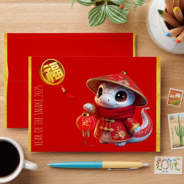 Red Envelope Baby Snake Chinese New Year RE1 (Desk)