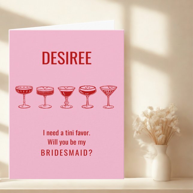 Red Espresso Martini Will You Be My Bridesmaid?  Invitation (Creator Uploaded)