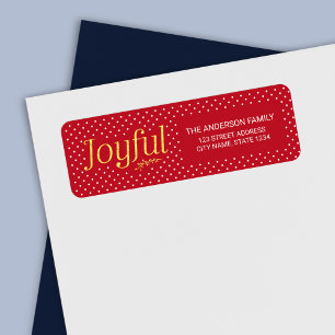 Red et Faux Gold Joyful Adresse de vacances