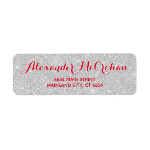 Red et Faux Silver Parties scintillant Adresse de 