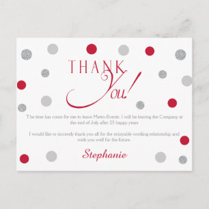 Red et Silver Retraite Merci Cartes