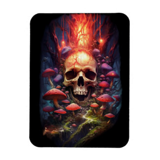 Red Ether Mushroom Skull  Magnet