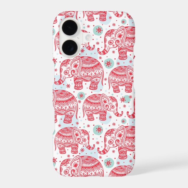 Red Ethnic Elephant Pattern (Back)