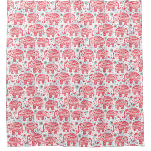 Red Ethnic Elephant Pattern