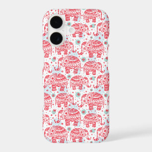 Red Ethnic Elephant Pattern
