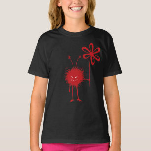 Red Evil Flower Bug 3/4 Sleeve Kids T-Shirt