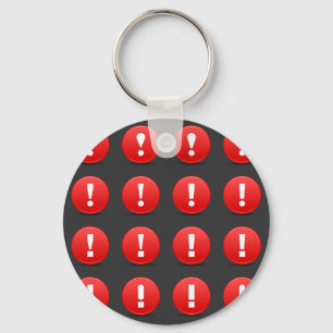 Red Exclamation Mark Warning Icons Keychain