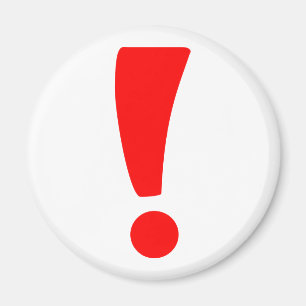 Red exclamation point magnet
