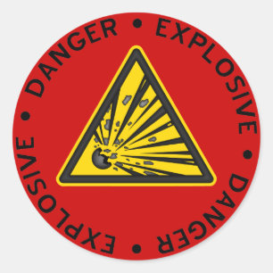 Red Explosive Warning Sticker