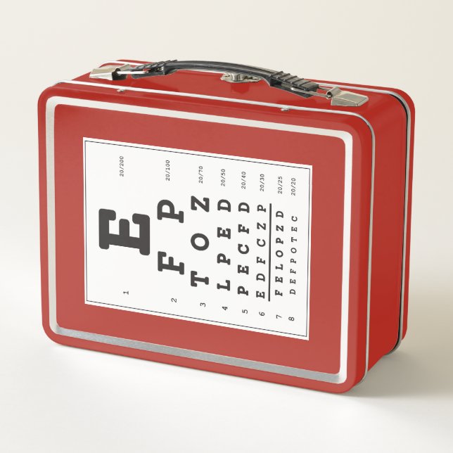 Red Eye Chart Lunch Box (Back)