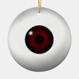 red eye / green eye ceramic ornament
